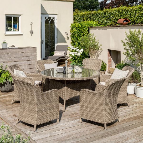 Kettler Charlbury Wicker 6 Seat Dining Set with Round Table