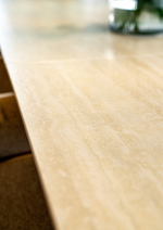 Oslo Indoor Dining Extendable Table - Solid Ceramic in Beige