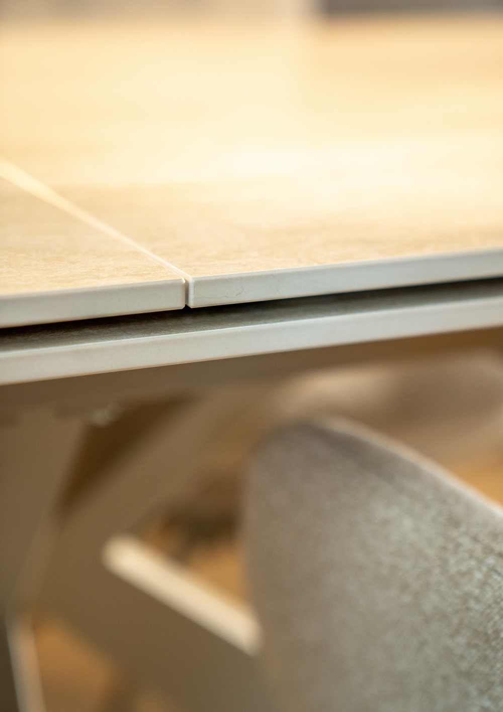 Oslo Indoor Dining Extendable Table - Solid Ceramic in Beige