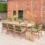 Meadow 8 Seat Wood Dining Set