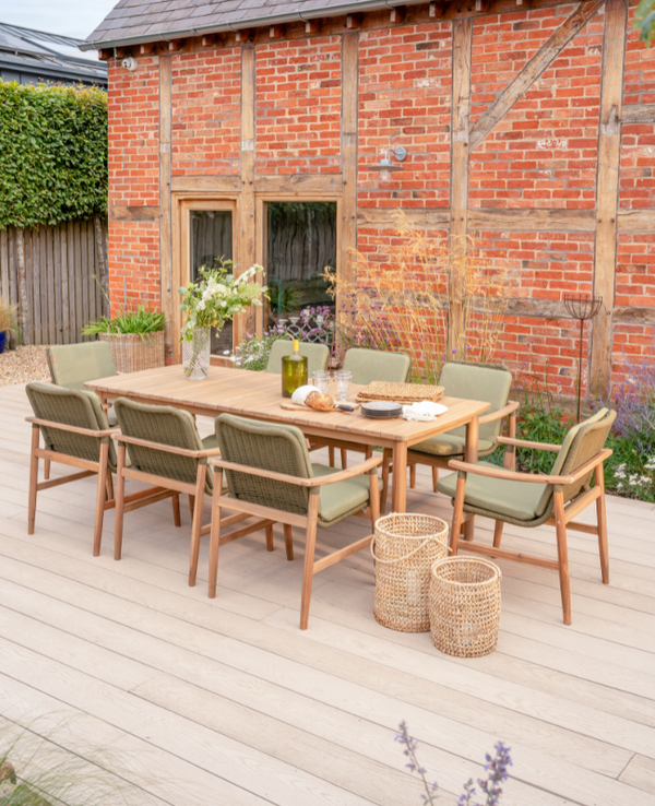 Meadow 8 Seat Wood Dining Set