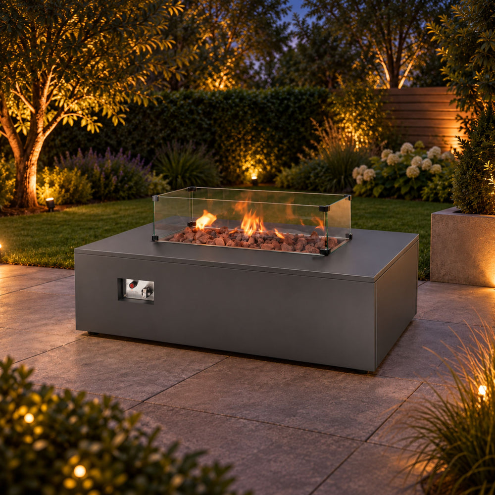 Kalos Universal Fire Pit (aluminium) – Coffee Table 132x85cm