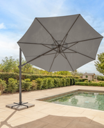 Orion 3m Round LED Cantilever Parasol with Granite Base & Night Cover