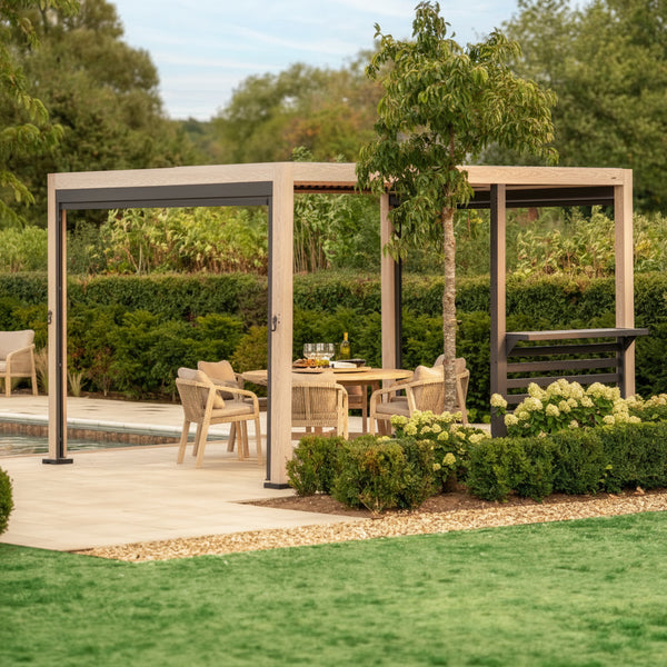 Kettler Signature Pergola in Wood Effect. Available in 3 Sizes