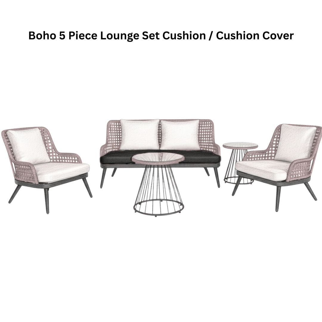 Boho 5 Piece Lounge Set Cushion / Cushion Cover