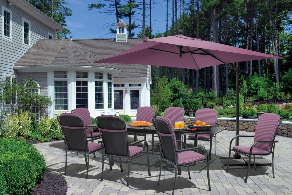 Bonella 8 Seat Mesh Dining Set With Cushions and Extending Table