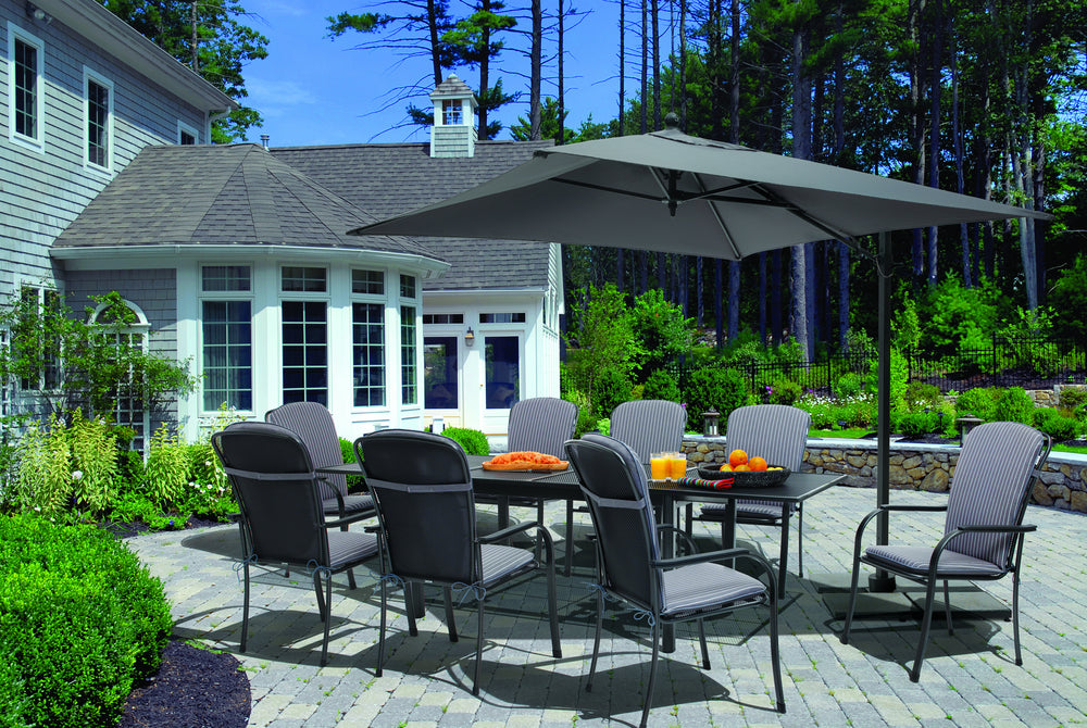 Bonella 8 Seat Mesh Dining Set With Cushions and Extending Table