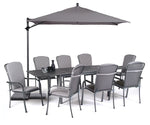 Bonella 8 Seat Mesh Dining Set With Cushions and Extending Table