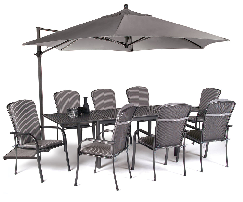 Bonella 8 Seat Mesh Dining Set With Cushions and Extending Table