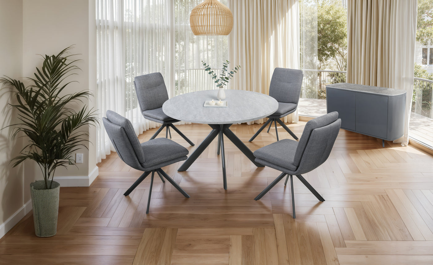 Boston Round Table heat resistant melamine table - Light Grey