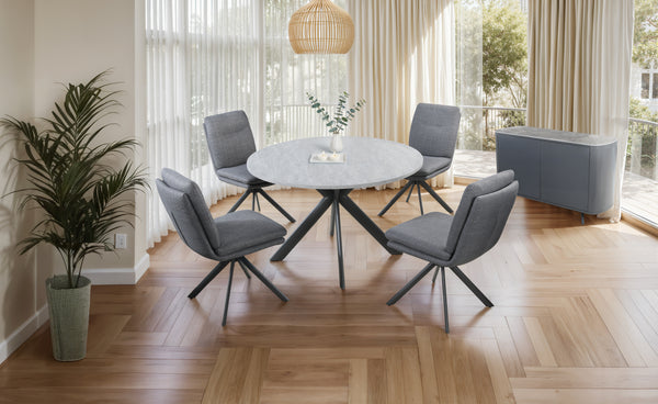 Boston Round Table heat resistant melamine table - Light Grey