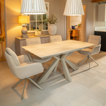 Oslo Indoor Dining Extendable Table - Solid Ceramic in Beige