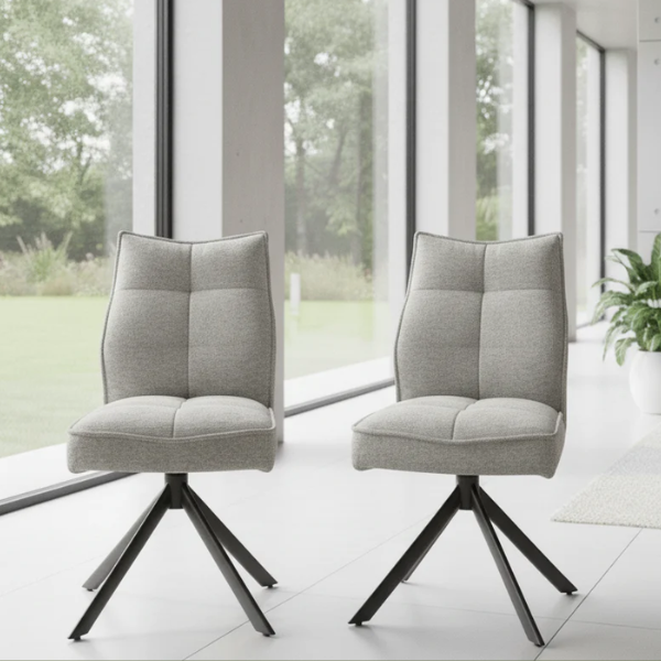 Rachel Auto Swivel Dining Chair with pocket sprung- Sand (pair)