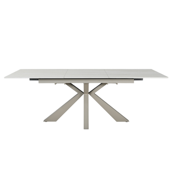 Oslo Indoor Dining Extendable Table - Solid Ceramic in Beige