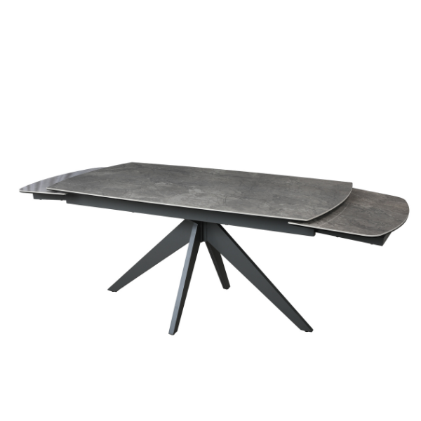 Lorenzo Indoor Dining Table - Extendable with High Gloss Finish Grey