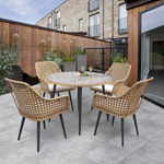 Boho 4 Seat Dining Set