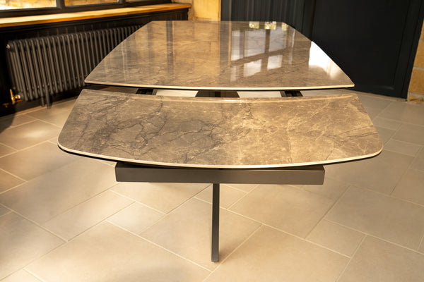 Lorenzo Indoor Dining Table - Extendable with High Gloss Finish Grey