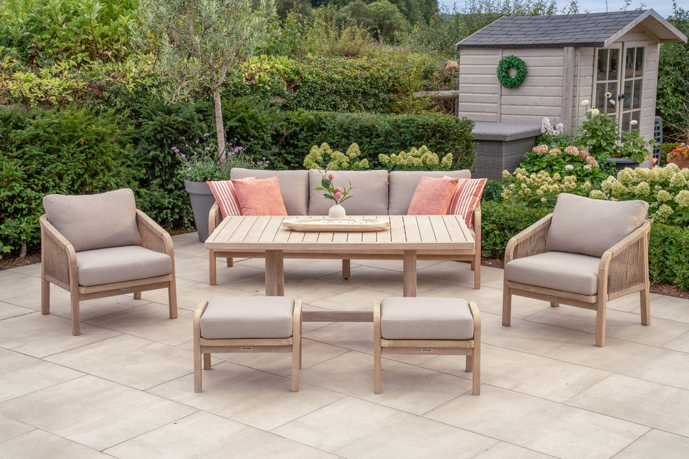 Cora Wood 7 Seat Casual Dining Set