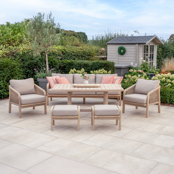 Cora Wood 7 Seat Casual Dining Set