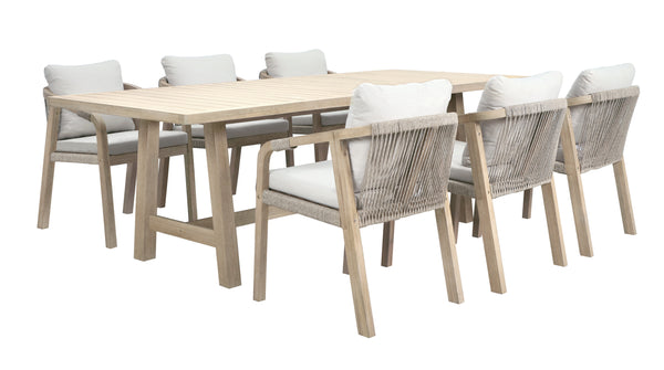 Cora 6 Seat Dining Set with Rectangular Table