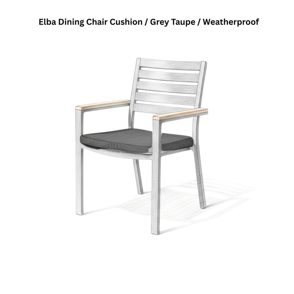 Elba Dining Chair Cushion / Grey Taupe / Weatherproof