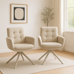 Joey Swivel Armchair - Beige (pair)
