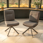 Joey Auto Swivel Dining Chair - Grey (pair)