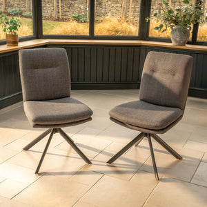 Joey Auto Swivel Dining Chair - Grey (pair)