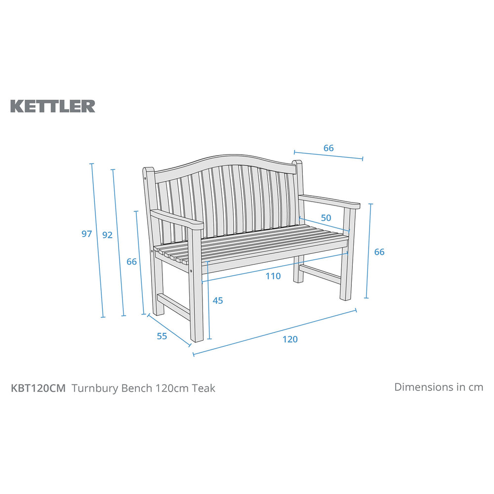 Turnbury Solid Teak Garden Bench