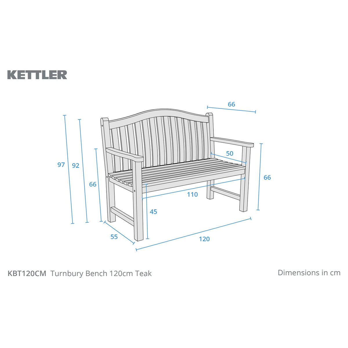 Turnbury Solid Teak Garden Bench