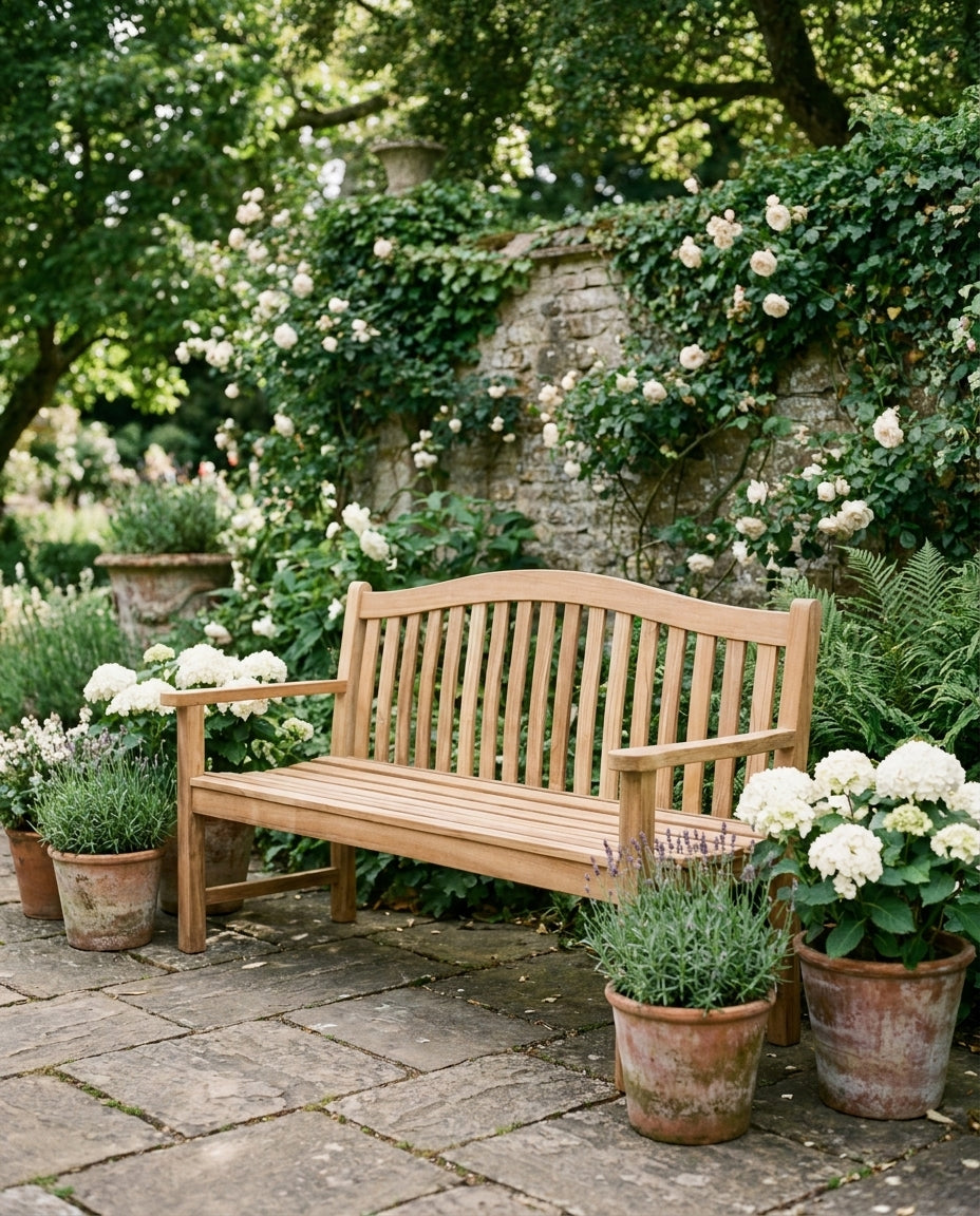 Turnbury Solid Teak Garden Bench