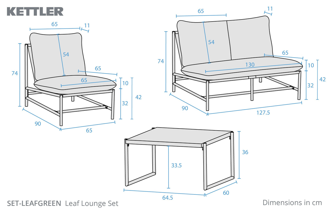 Leaf 4 Seat Lounge Set