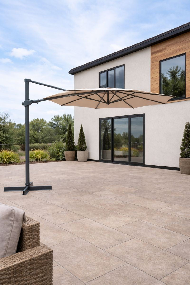 Aura 3m Round Cantilever Parasol with Night Cover (cross frame only)