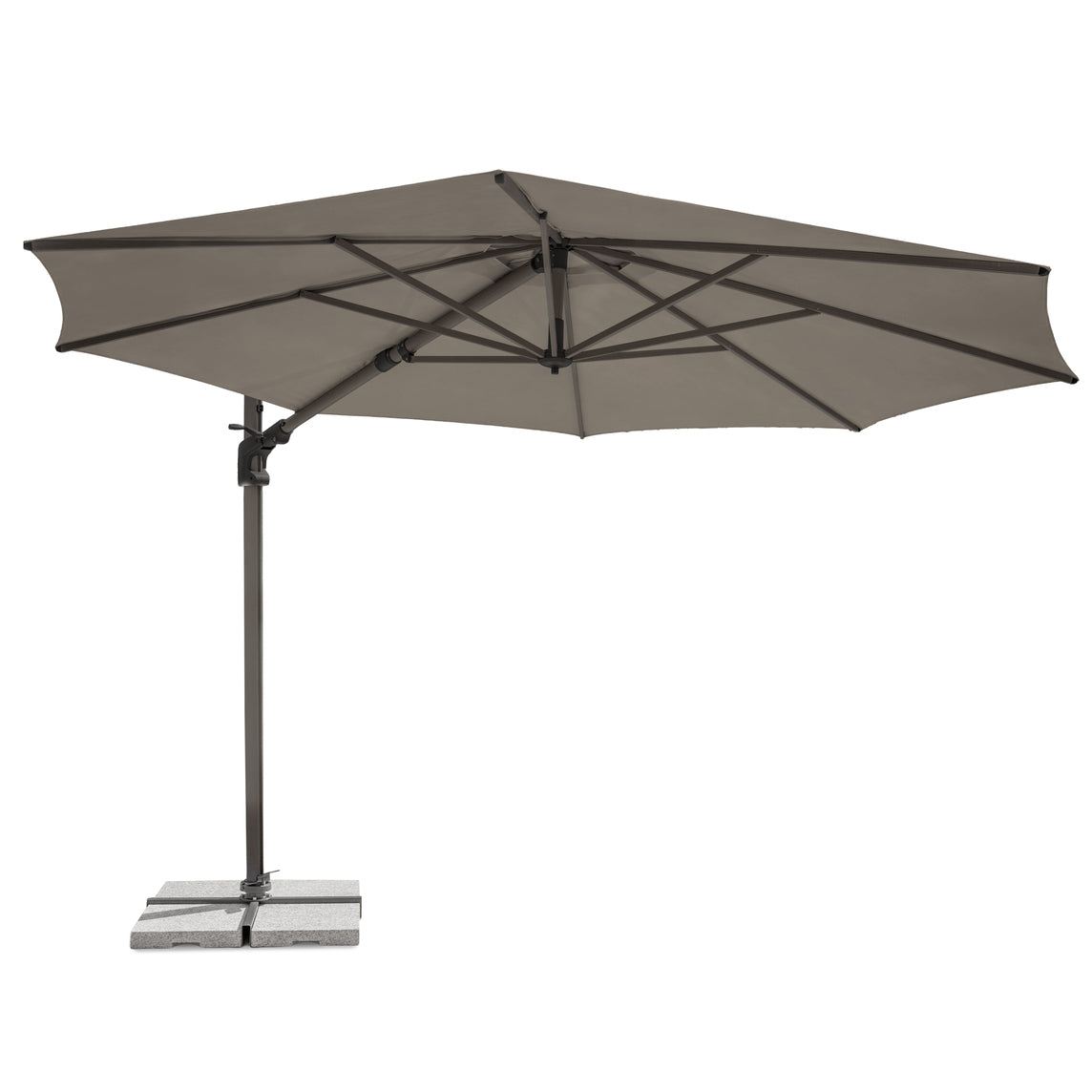 Luna 3m Round Cantilever Parasol with Granite Base & Night Cover