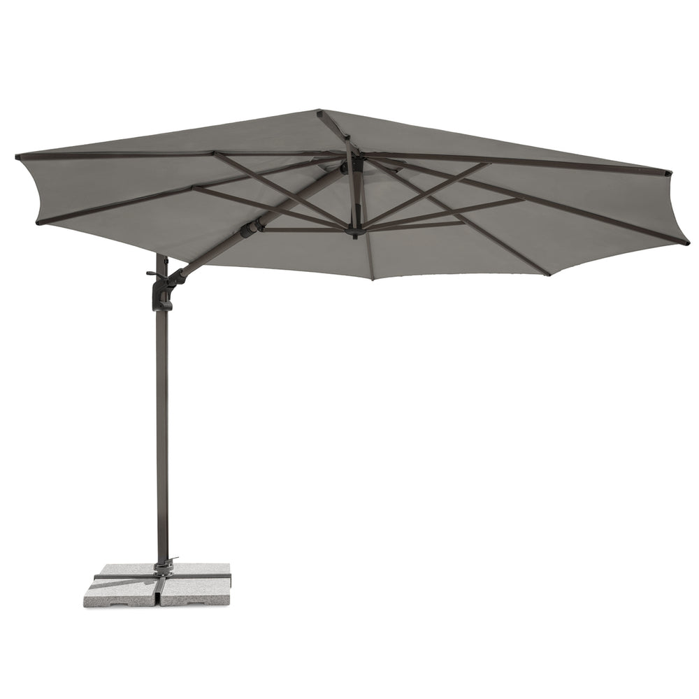 Luna 3m Round Cantilever Parasol with Granite Base & Night Cover