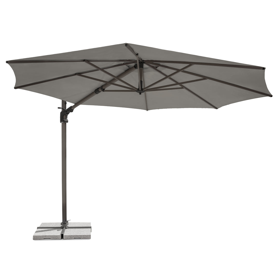 Luna 3m Round Cantilever Parasol with Granite Base & Night Cover