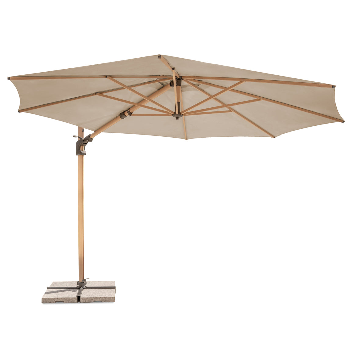 Luna 3m Round Cantilever Parasol with Granite Base & Night Cover