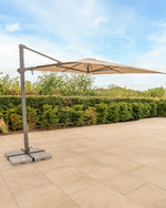 Luna 3M Square Cantilever Parasol with Granite Base & Night Cover