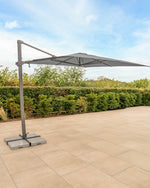 Luna 3M Square Cantilever Parasol with Granite Base & Night Cover
