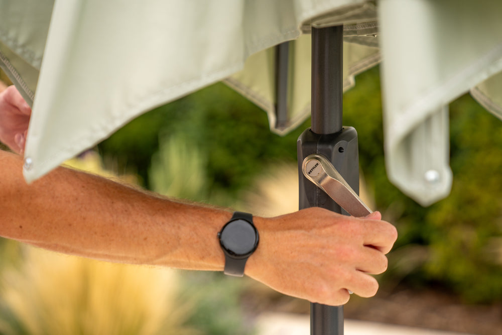 2.5M Wind Up Parasol with Auto Tilt & Night Cover