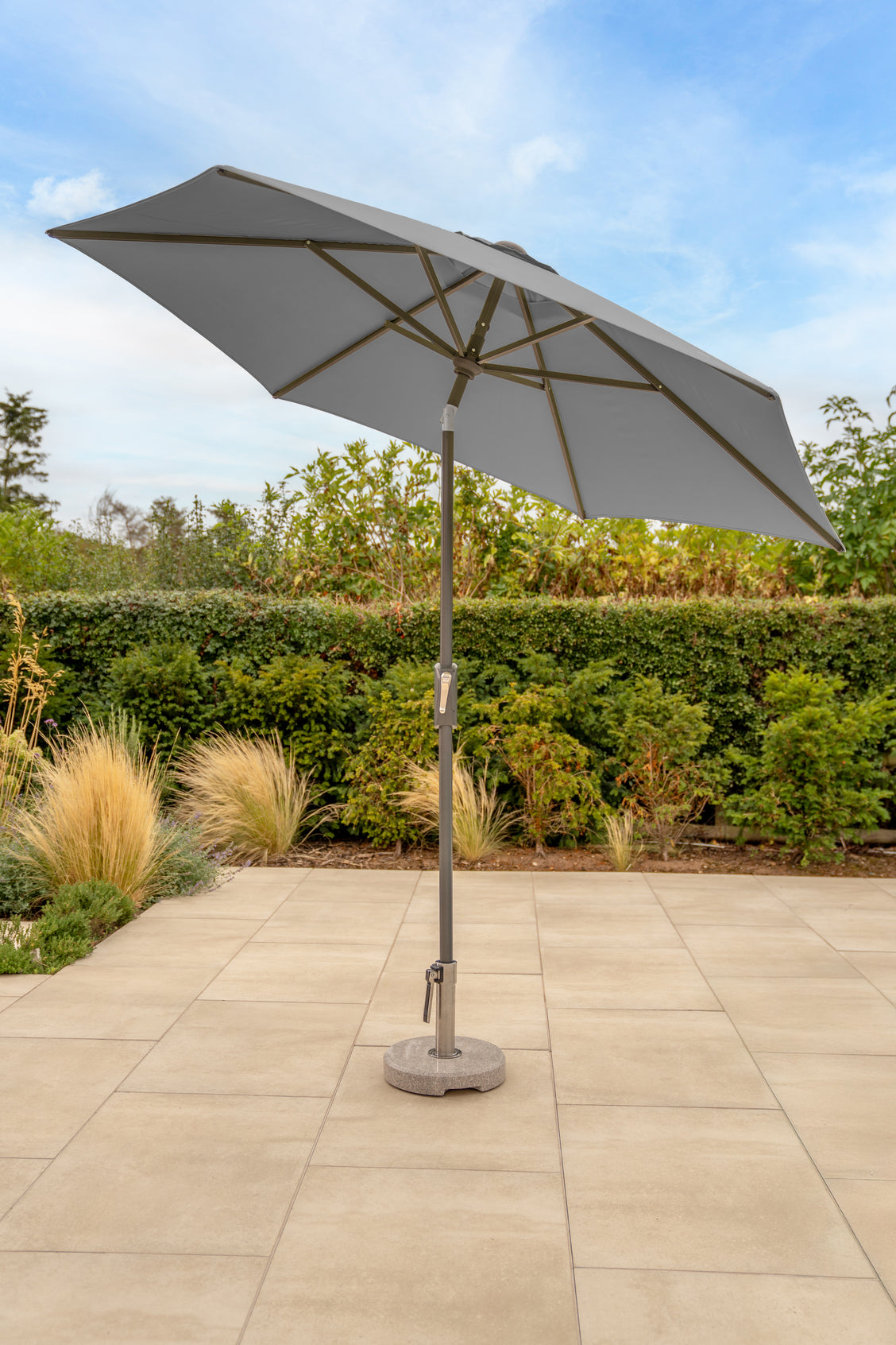 2.5M Wind Up Parasol with Auto Tilt & Night Cover