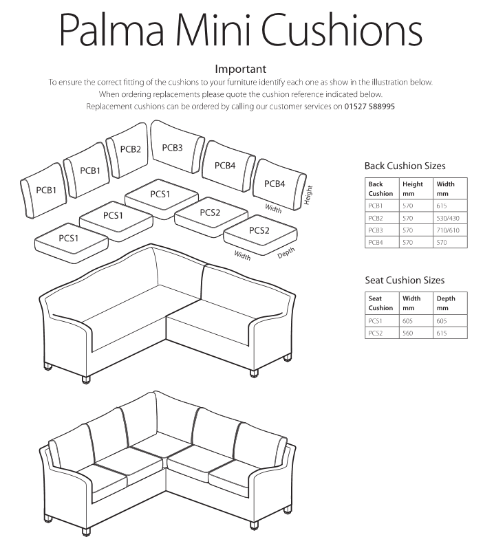 Palma Corner Seat Cushion / Cushion Cover PCS2