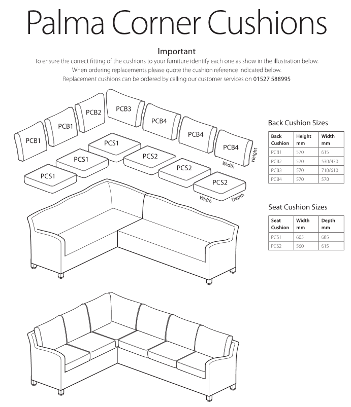 Palma Corner Seat Cushion / Cushion Cover PCS2