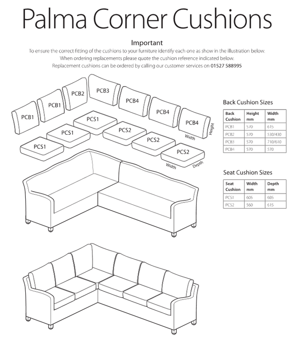 Palma Corner Back Cushion / Cushion Cover PCB1