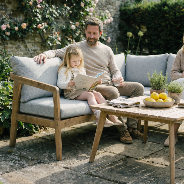 Nara FSC Acacia Wood 4 Seat Corner Set