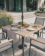 Merano Aluminium 4 Seat Dining Set With a Parasol & Base