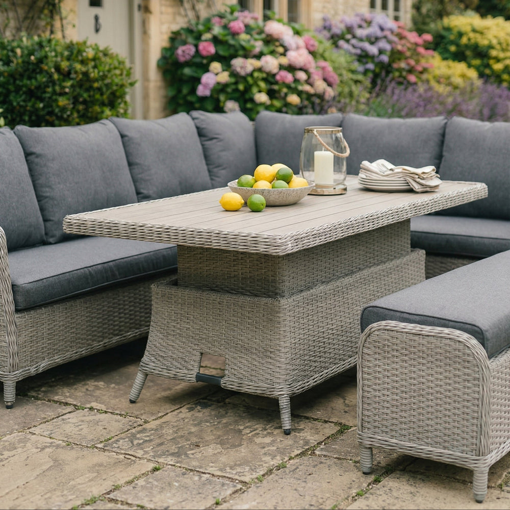 Foxley Rectangular Corner Set with 180x100cm High/Low Table