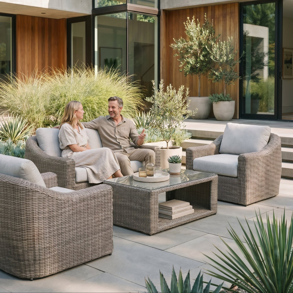 Azore Wicker Sofa Set with Coffee Table