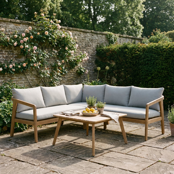 Nara FSC Acacia Wood 4 Seat Corner Set