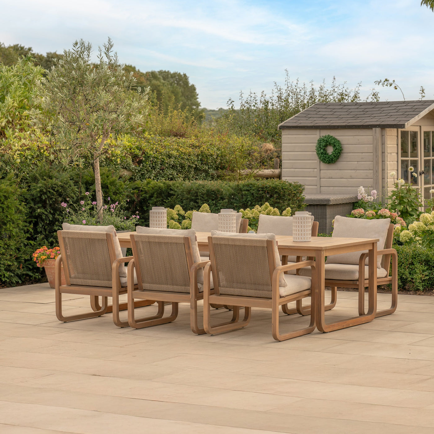Lando 6 Seat Acacia Wood Dining Set